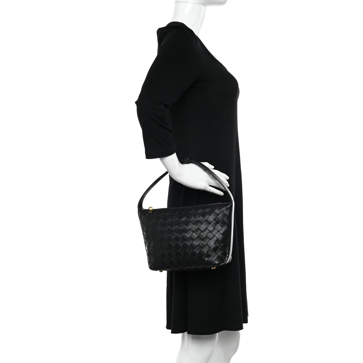 Bottega Veneta Calfskin Nappa Intrecciato Mini Wallace Black 2 of 10