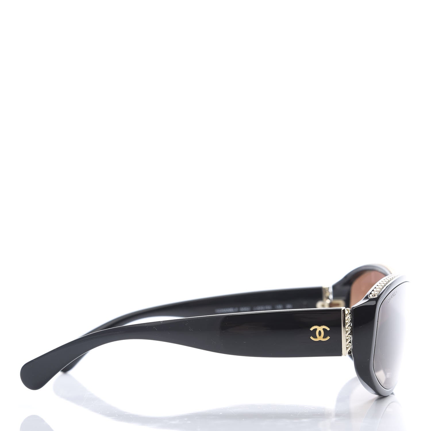 Chanel Shield Sunglasses 6052 Black Gold 3 of 8