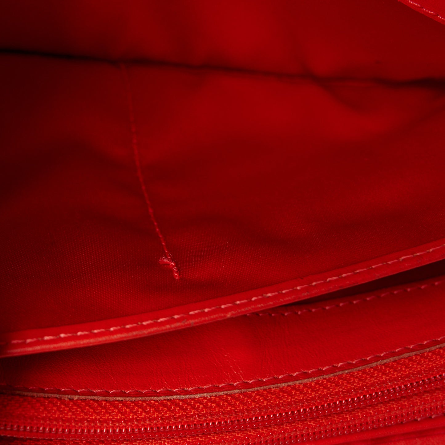 Patent Calfskin Quilted Brilliant East West Flap Clutch Red