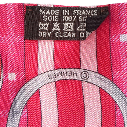 Hermes Silk Tatersale Twilly Fuchsia Rouge Vif Corail 3 of 4