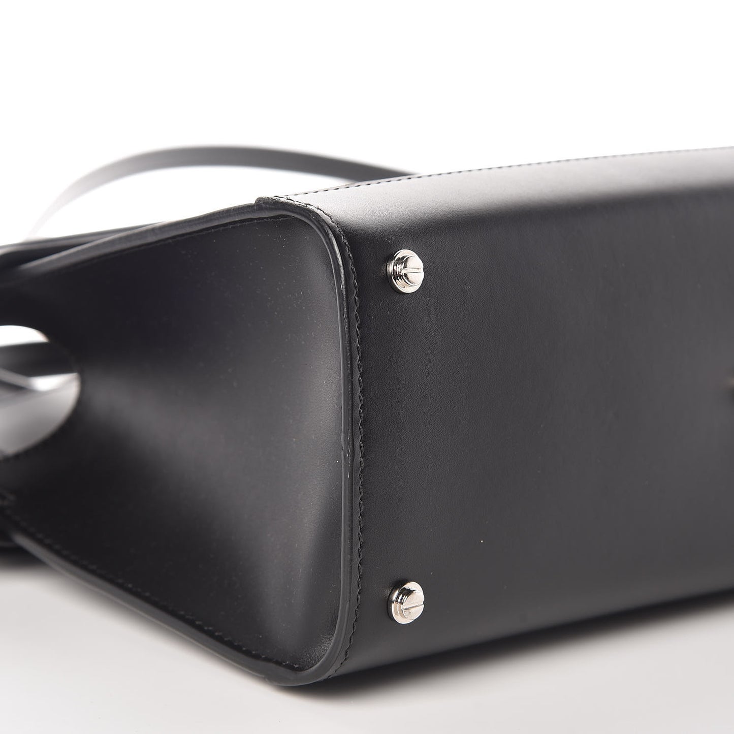 Smooth Calfskin Small Horizon Satchel Black