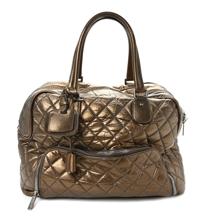 Chanel Metallic Calfskin Paris New York Duffel Bag Bronze 1 of 14