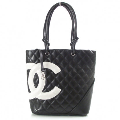Chanel Calfskin Quilted Medium Cambon Tote Black White 1 of 11