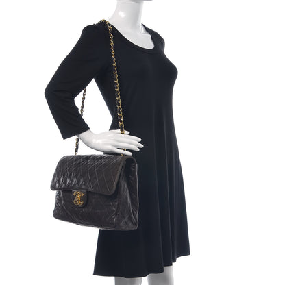 Chanel Lambskin Quilted XL Jumbo Single Flap Black 2 of 17