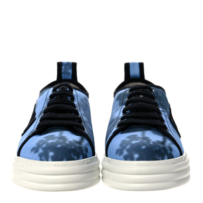 Fendi Canvas Floral Print Logo Sneakers 36.5 Sagittarius Black 2 of 8