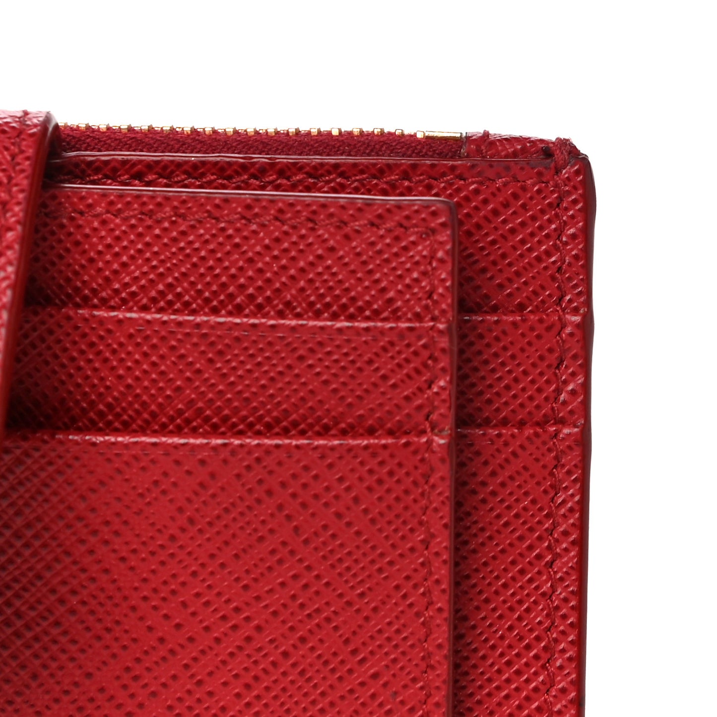 Saffiano Metal Coin Case Card Holder Fuoco