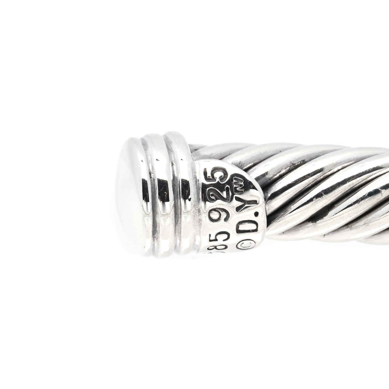 David Yurman Sterling Silver 14K Yellow Gold 5mm Station Cable Bracelet 3 of 4