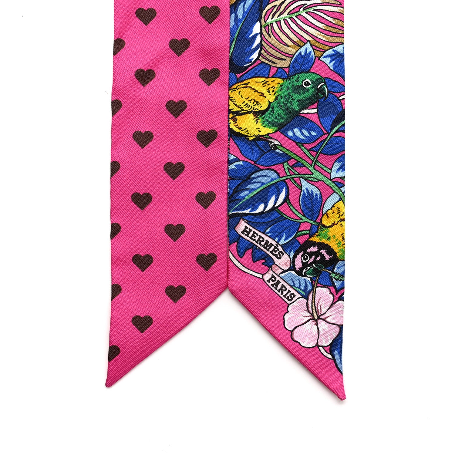 Hermes Silk Jungle Love Love Twilly Rose Vif Bleu Roy 2 of 4