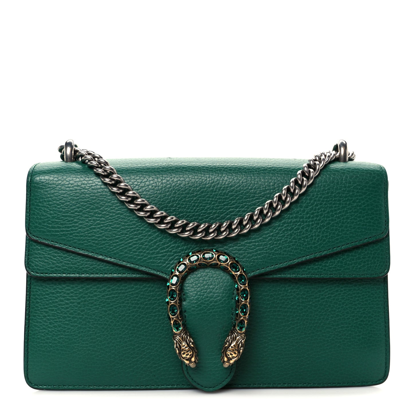 Pebbled Calfskin Small Dionysus Shoulder Bag Emerald