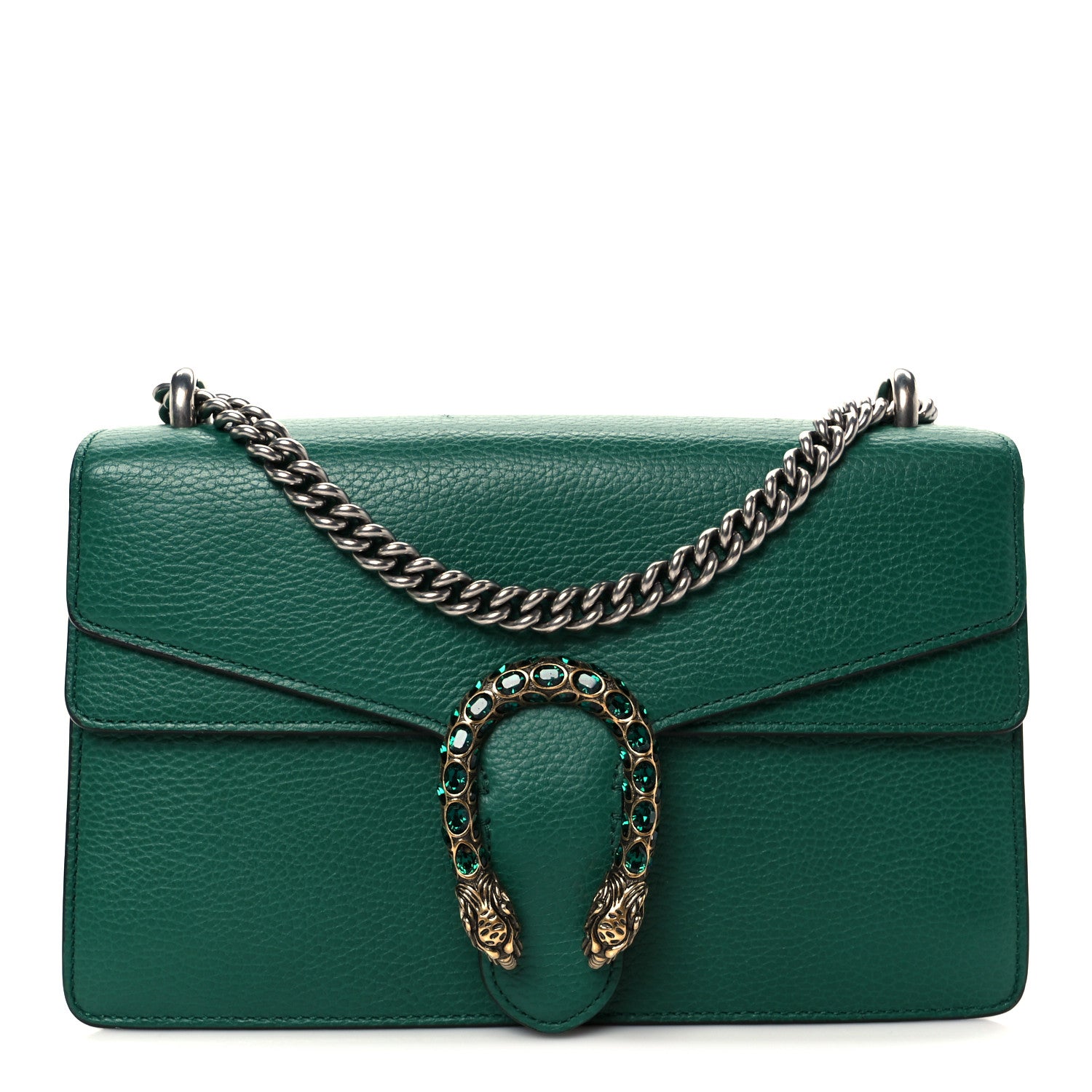 Gucci Pebbled Calfskin Small Dionysus Shoulder Bag Emerald 2 of 23