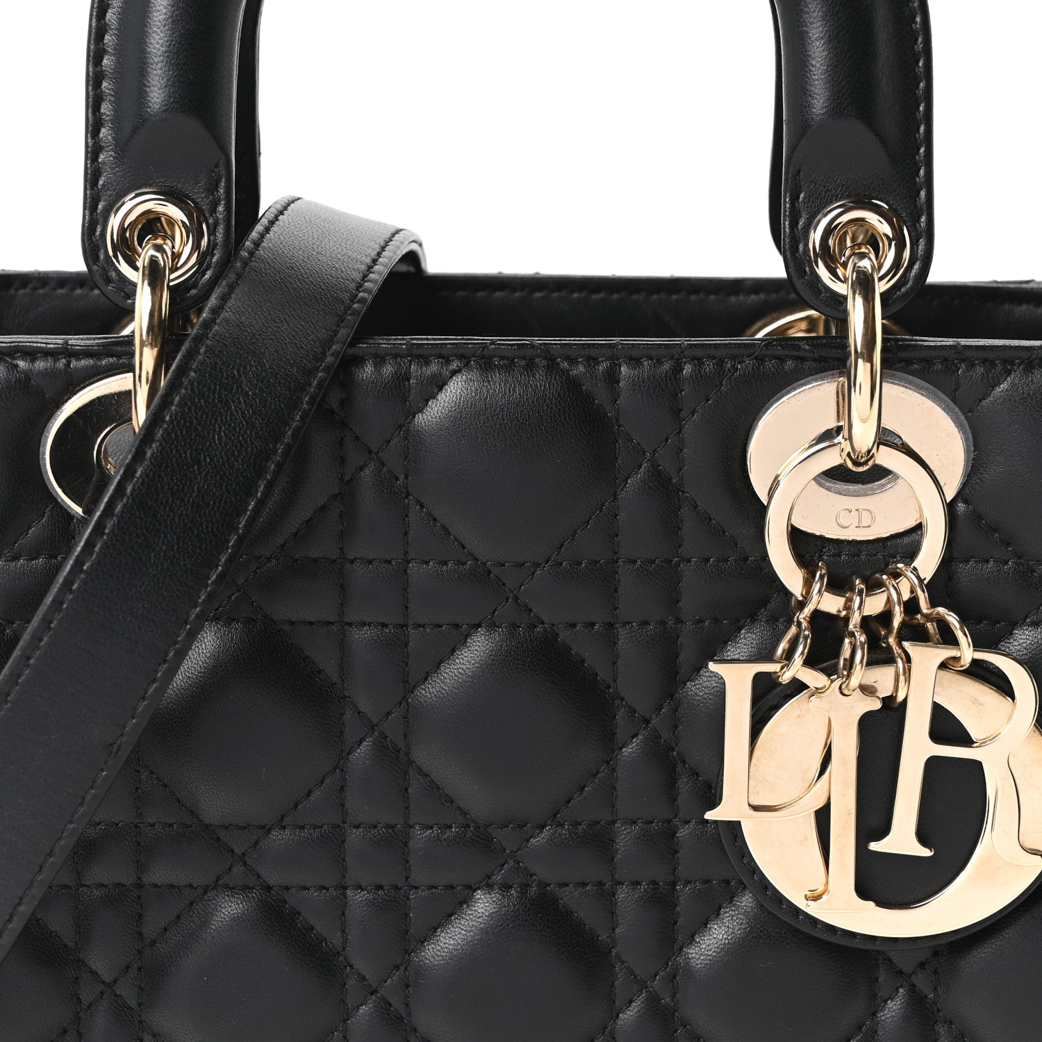 Christian Dior Lambskin Cannage Small My ABCDior Lady Dior Black 7 of 9