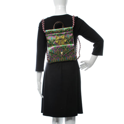 Gucci Brocade Animalier Bow Drawstring Backpack Multicolor 2 of 10