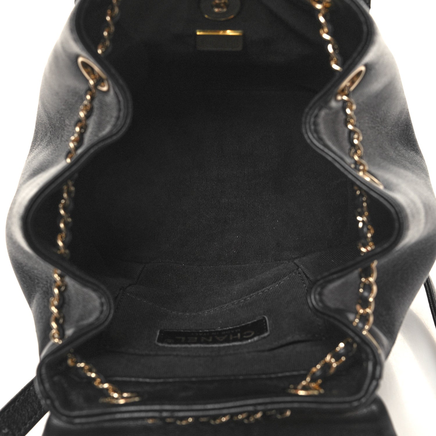 Chanel Lambskin Quilted Small Duma Drawstring Backpack Black 5 of 10