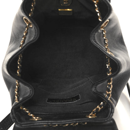 Chanel Lambskin Quilted Small Duma Drawstring Backpack Black 5 of 10