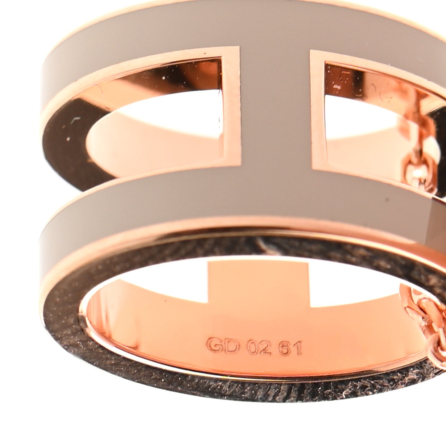 Lacquered Rose Gold Pop H Pendant Necklace Marron Glace