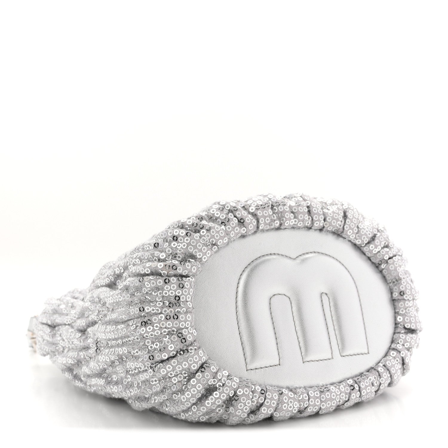 Miu Miu Paillettes Mate Bucket Bag Argento 4 of 11