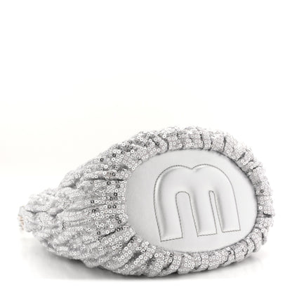 Miu Miu Paillettes Mate Bucket Bag Argento 4 of 11