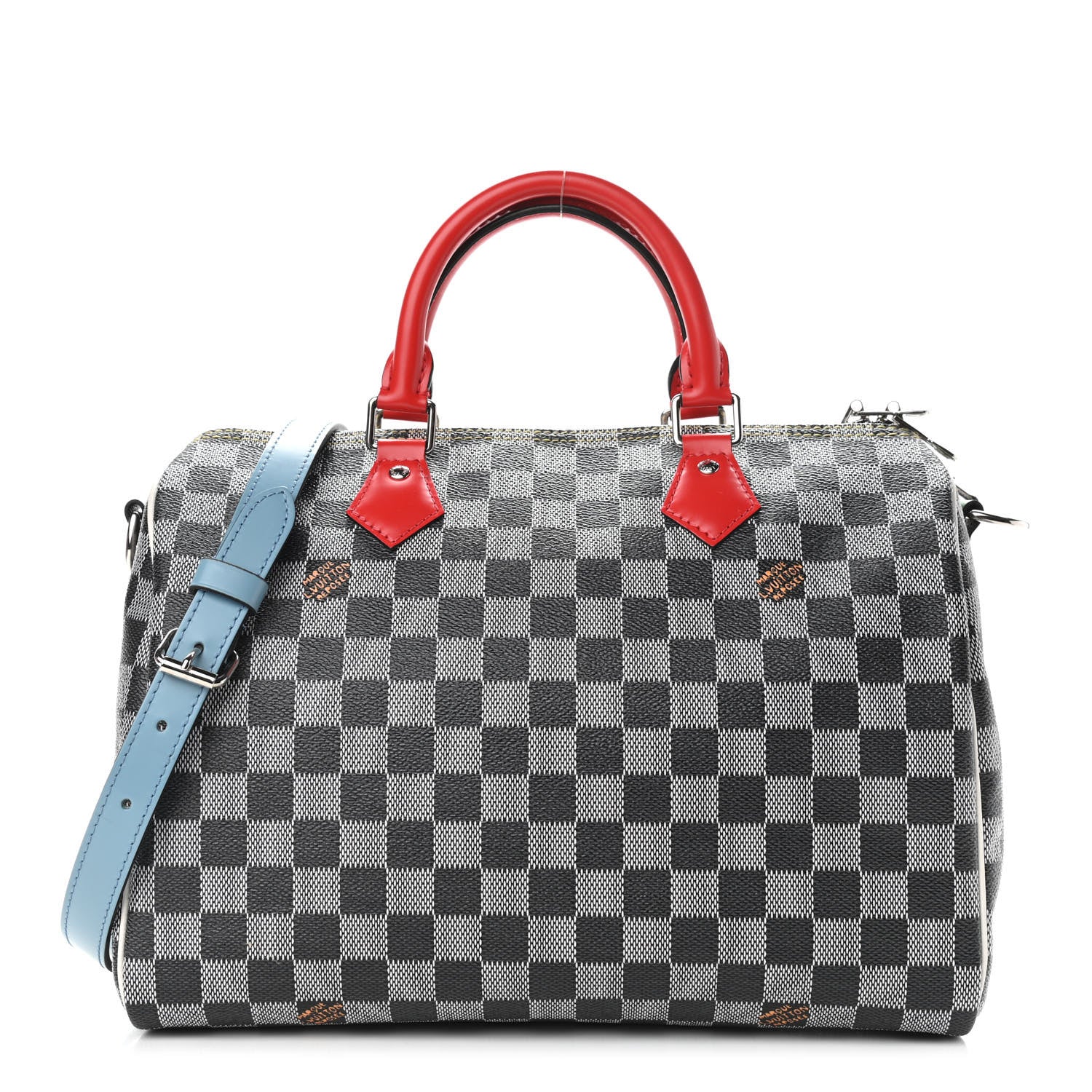 Louis Vuitton Damier Speedy Bandouliere 30 Black White 1 of 10