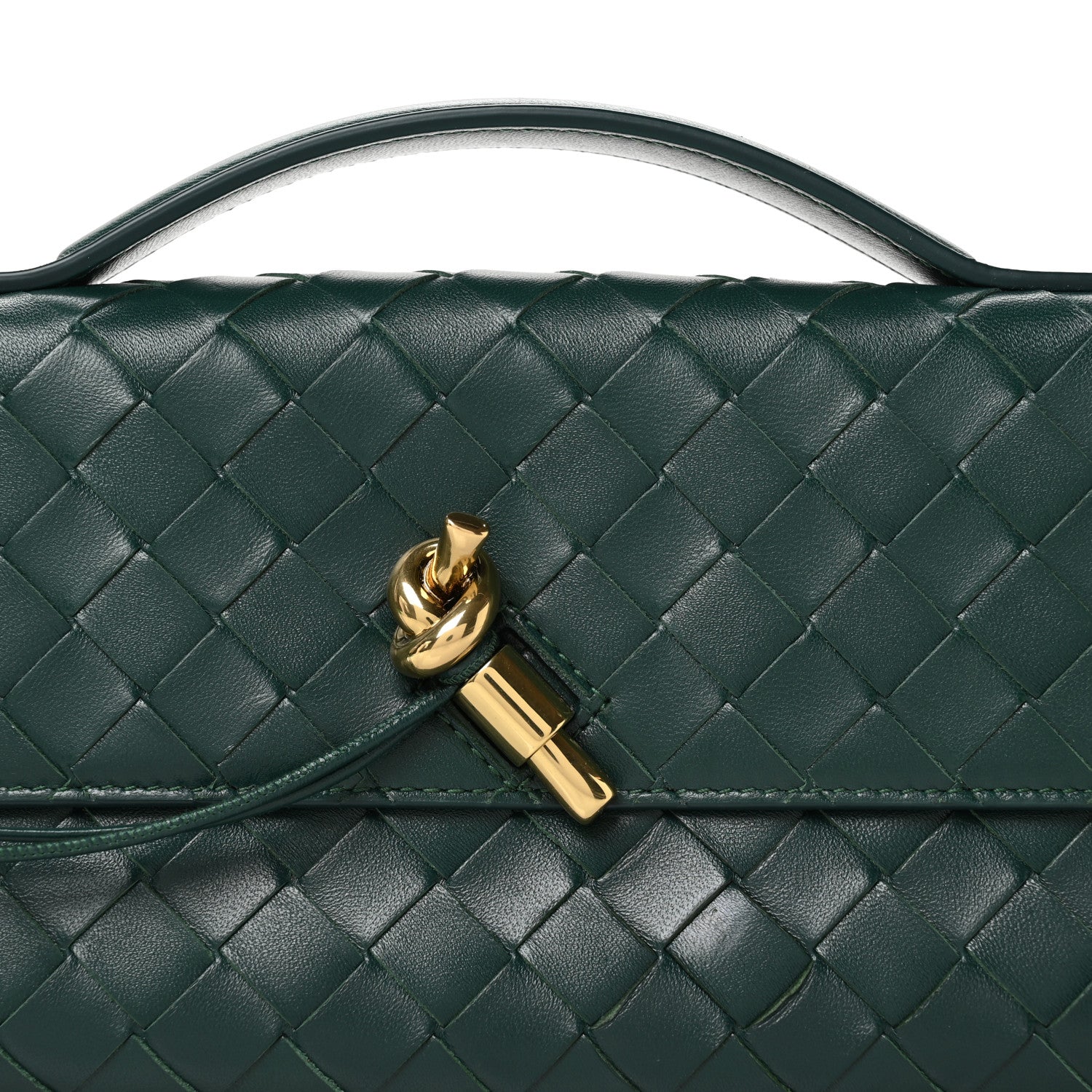 Bottega Veneta Nappa Intrecciato Long Andiamo Top Handle Clutch Emerald Green 8 of 10