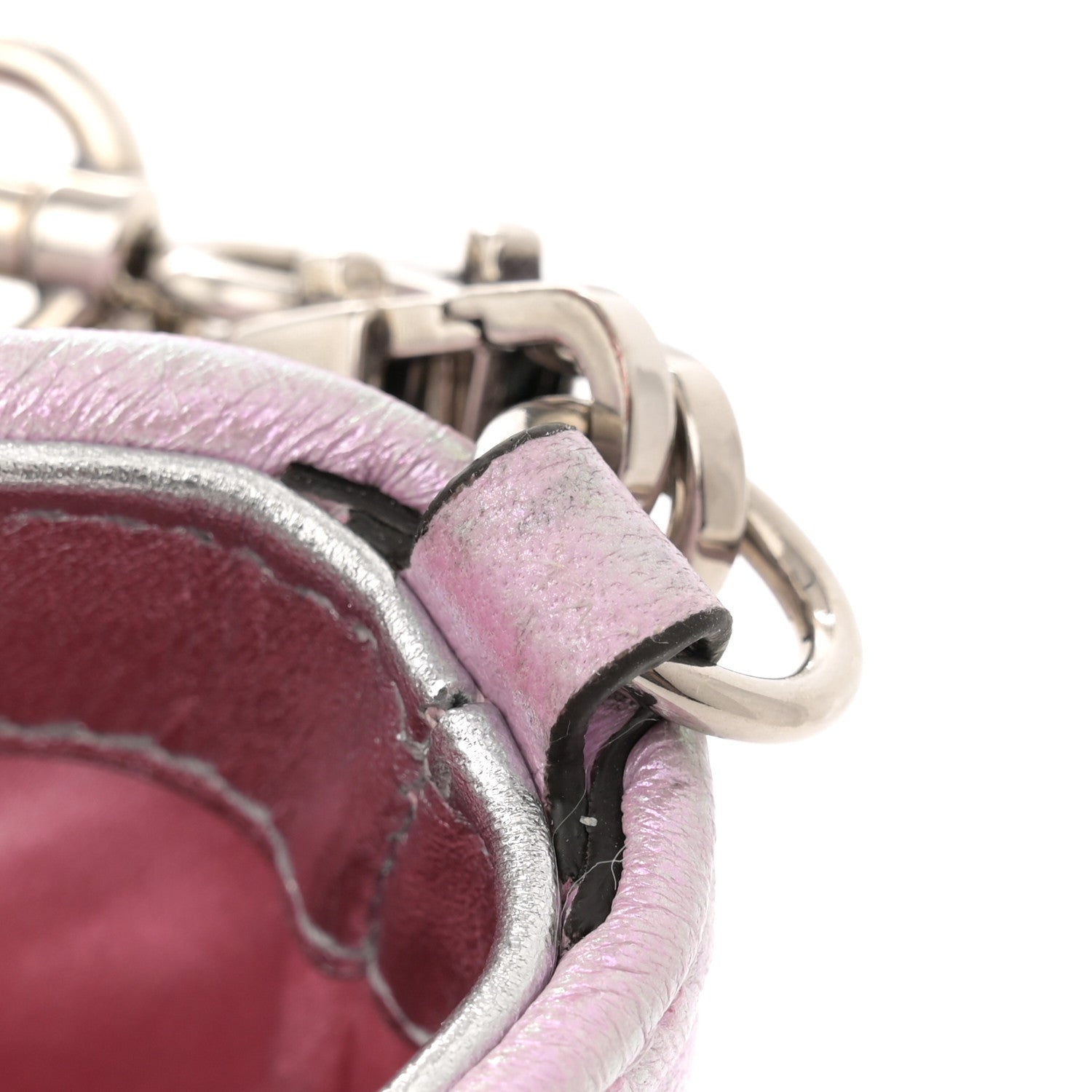 Gucci Iridescent Nappa Vertical Matelasse Medium Maxi Horsebit Chain Shoulder Bag Escape Pink 11 of 14