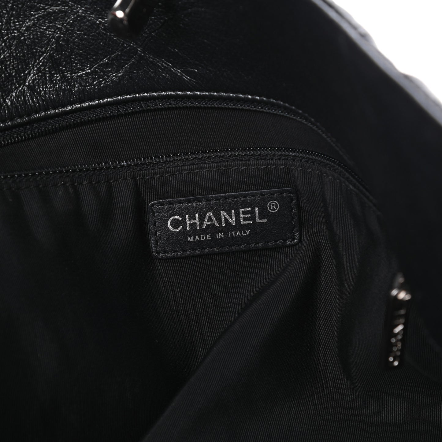Crackled Calfskin Quilted Large Big Bang Hobo Black
