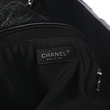 Chanel Crackled Calfskin Quilted Large Big Bang Hobo Black 6 of 10