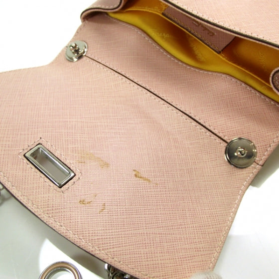 SALVATOREFERRAGAMOCalfskinEmbossedShoulderBagPink