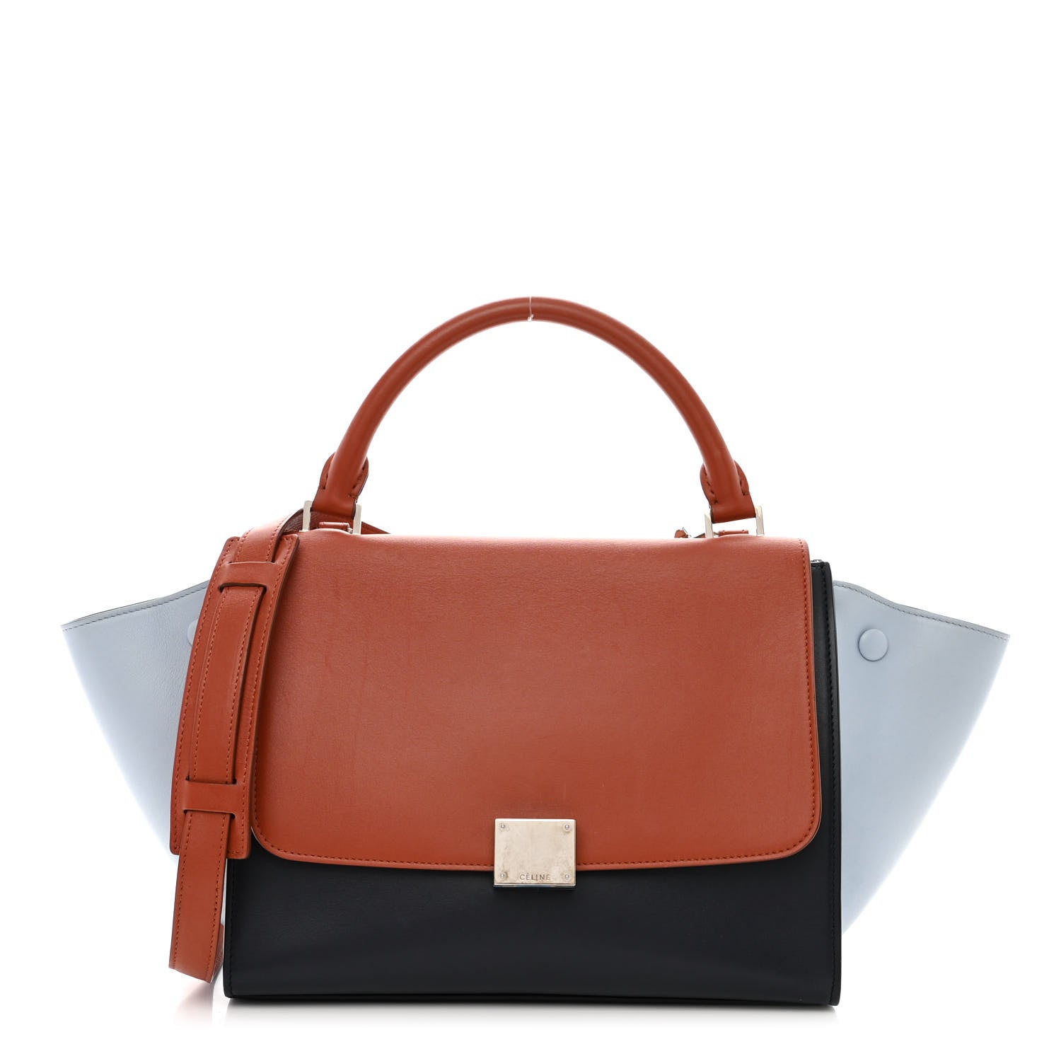 Celine Smooth Calfskin Small Tri-Color Trapeze Pale Blue 1 of 11