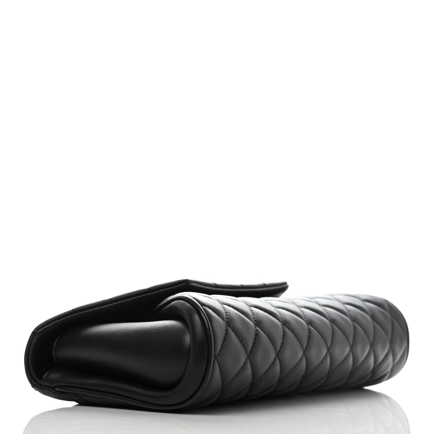 Lambskin Quilted Fold Up Again Clutch Black