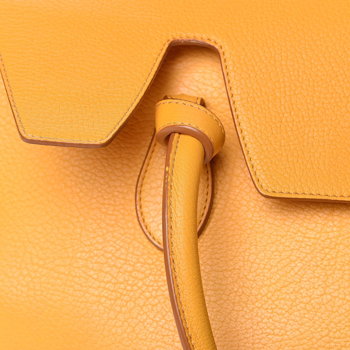 Crisped Calfskin Small Tie Knot Tote Saffron