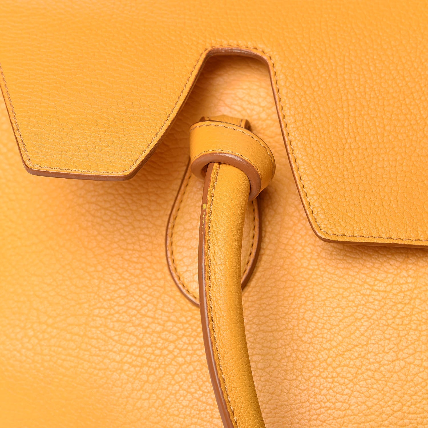 Celine Crisped Calfskin Small Tie Knot Tote Saffron 11 of 20