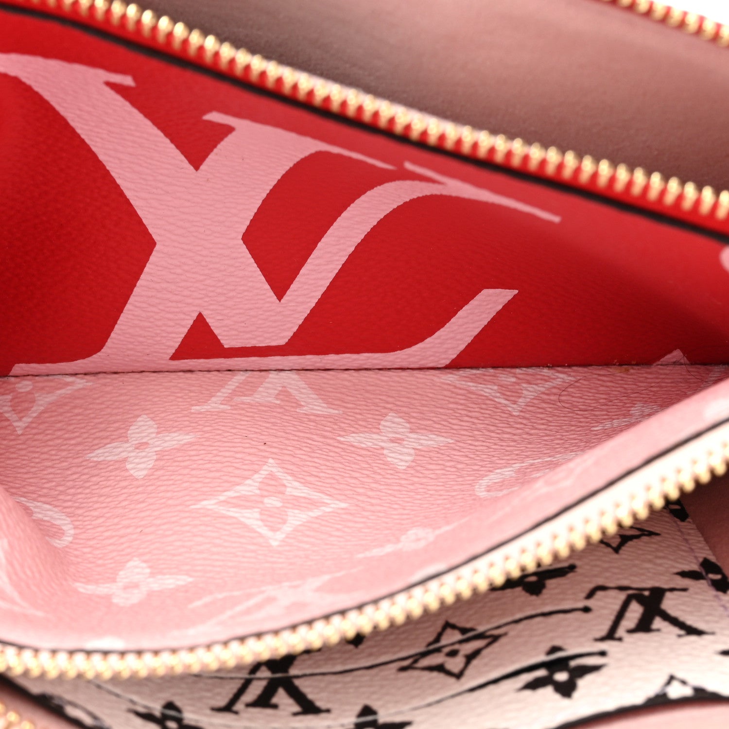 Louis Vuitton Monogram Giant Double Zip Pochette Rouge 6 of 13