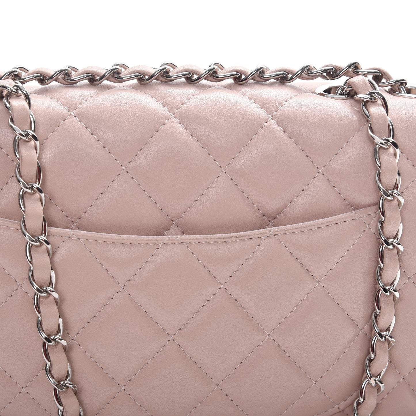 Lambskin Quilted Medium 3 Flap Light Pink
