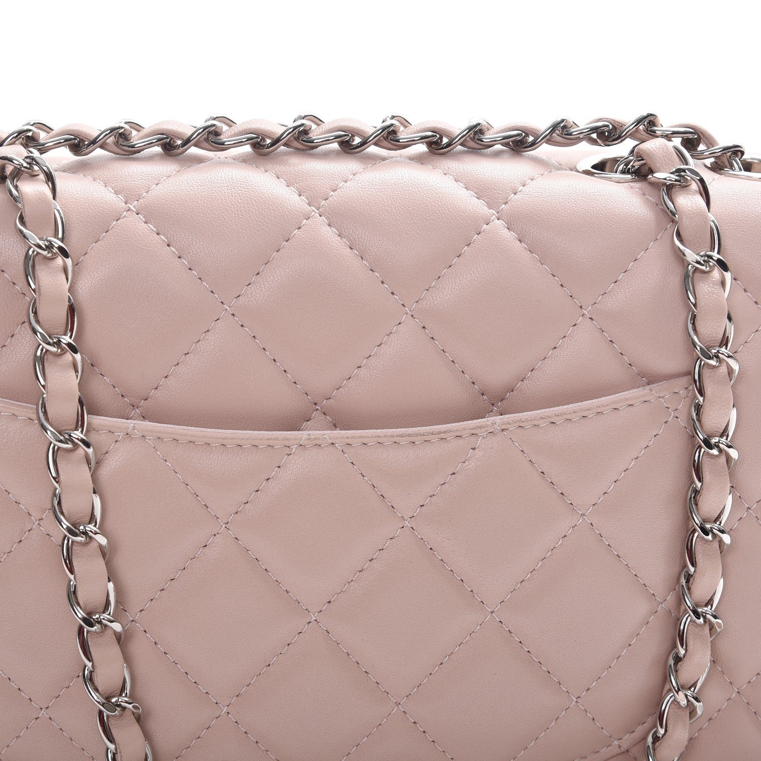 Chanel Lambskin Quilted Medium 3 Flap Light Pink 9 of 11