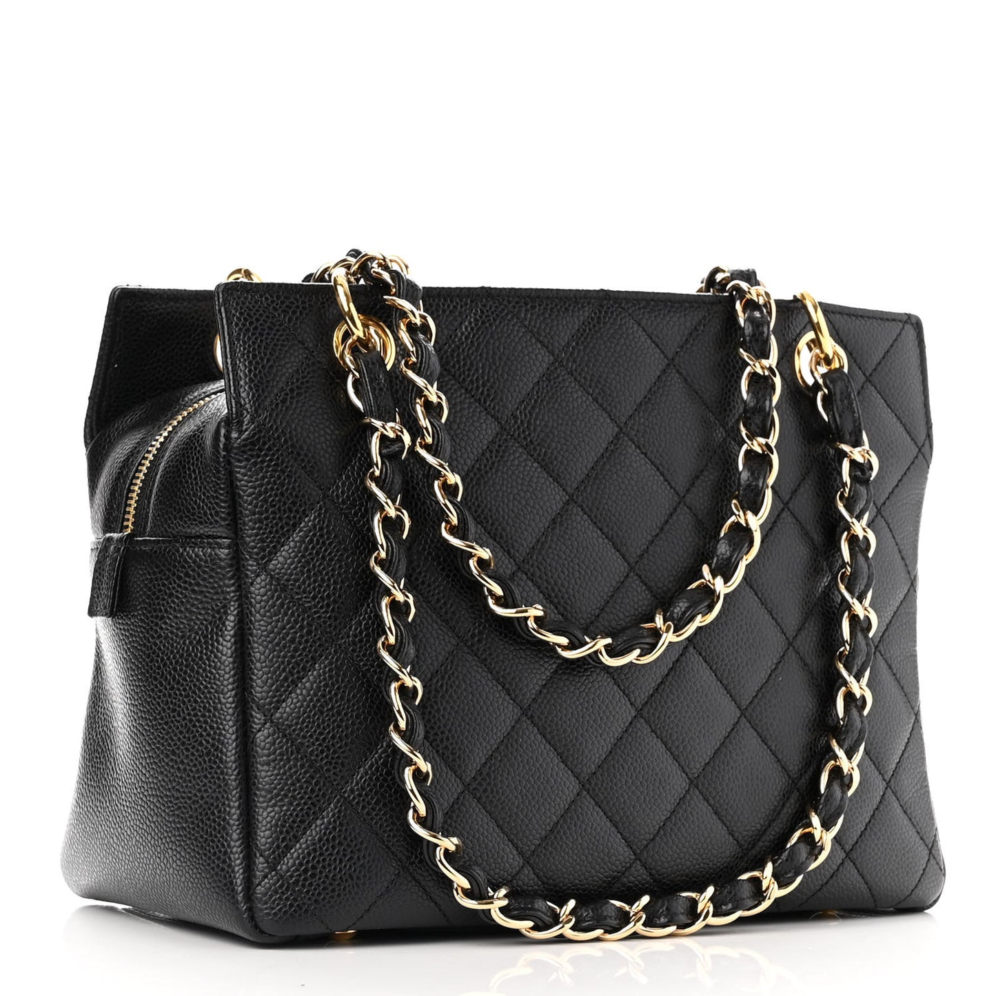 Caviar Quilted Petit Timeless Tote PTT Black