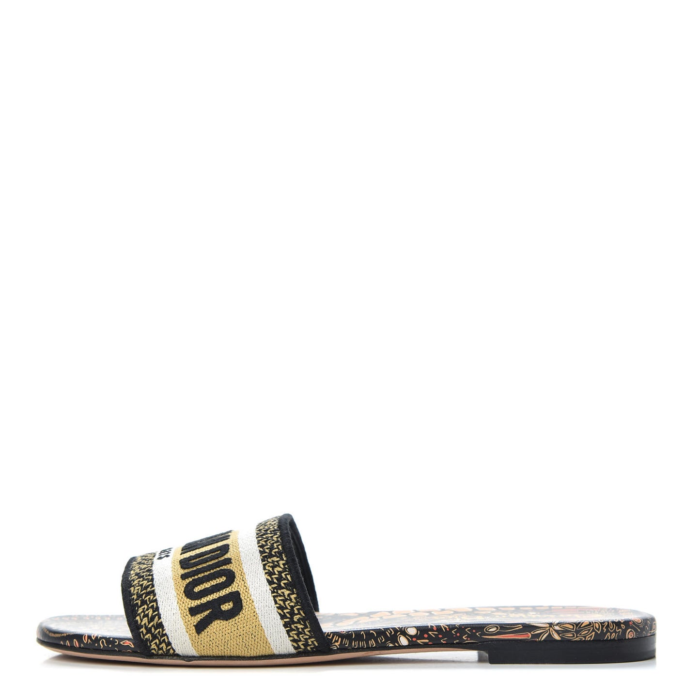 Canvas Embroidered Animals Dway Mules Slide Sandals 36 Multicolor