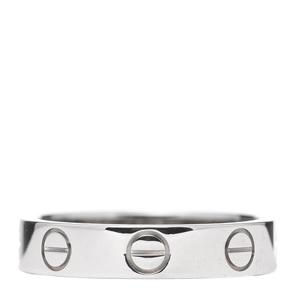 Cartier 18K White Gold 3.5mm LOVE Wedding Band Ring 47 4 1 of 5