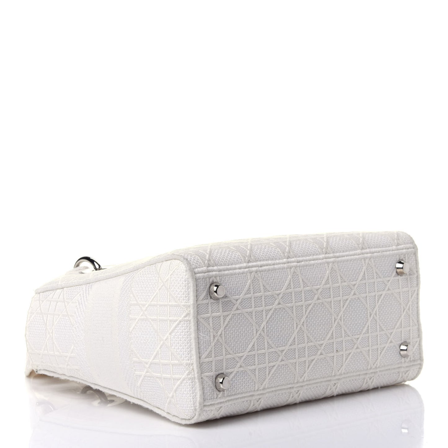 Canvas Embroidered Cannage Medium Lady D-Lite White