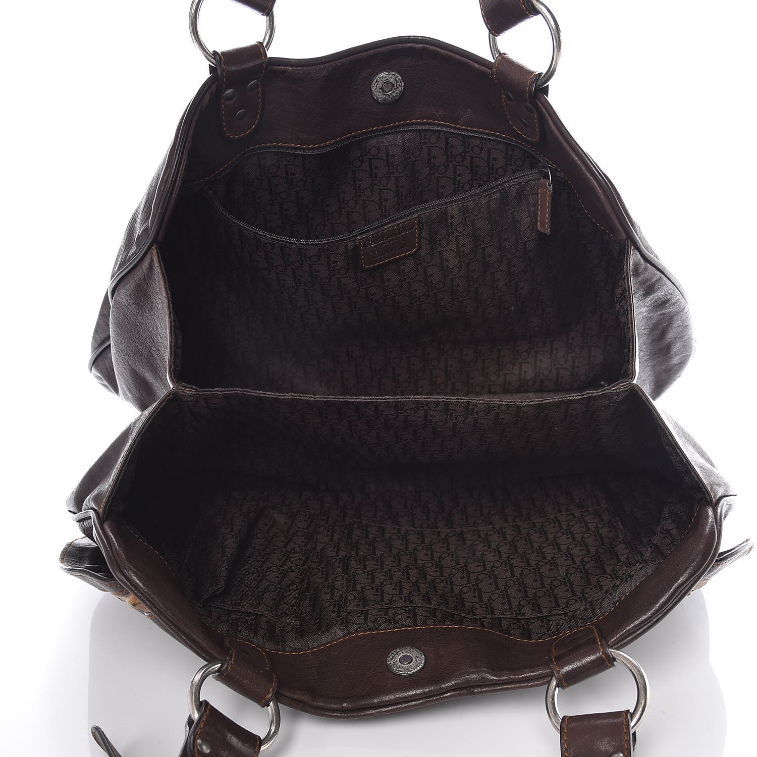 Christian Dior Calfskin Medium Gaucho Double Saddle Bag Brown 5 of 11