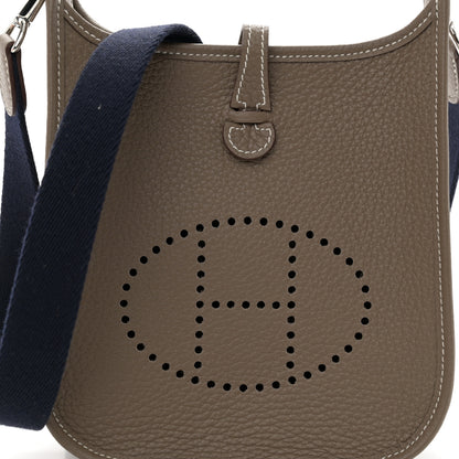 Hermes Taurillon Clemence Amazone Evelyne TPM Etoupe Bleu Indigo 8 of 11