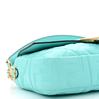 Fendi Nappa FF 1974 Embossed Baguette Spring Turquoise 8 of 10