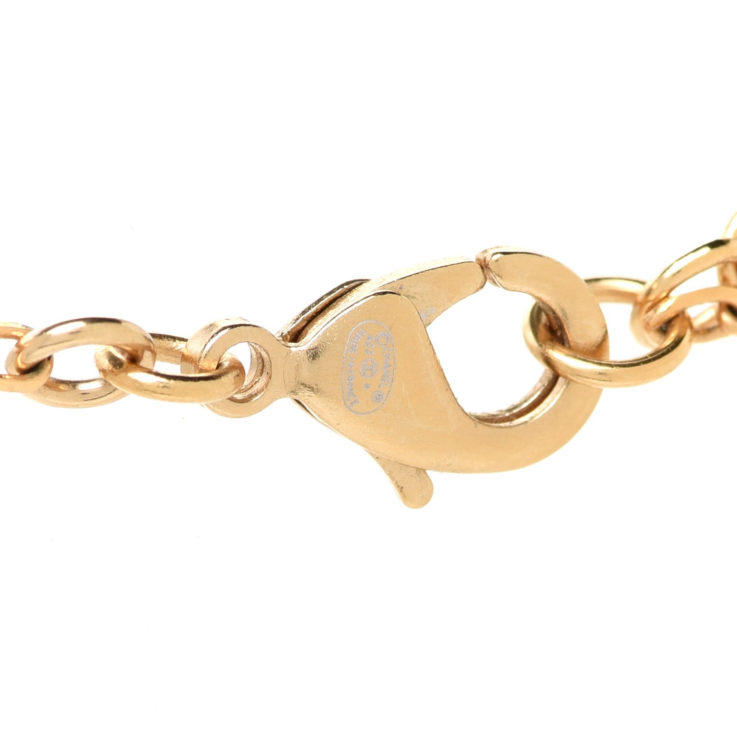 Crystal Metal CC Round Pendant Necklace Gold