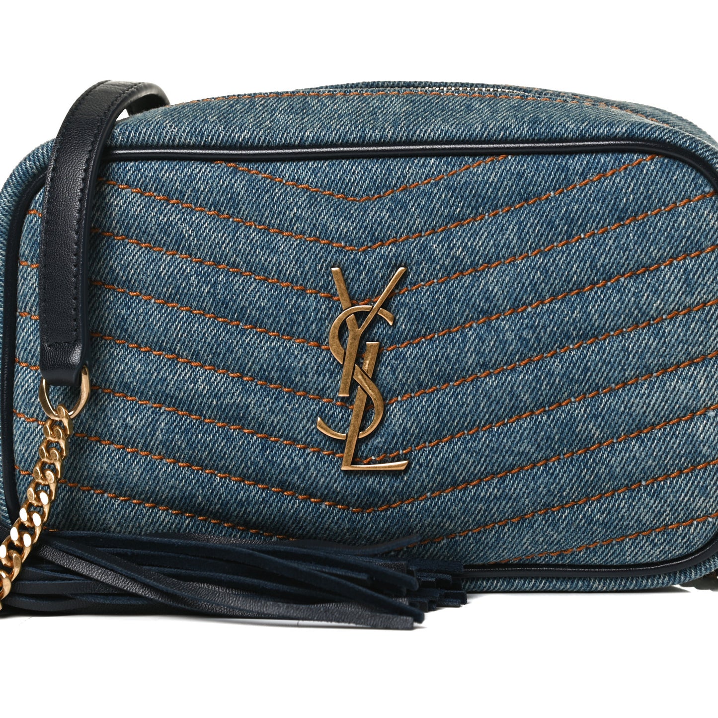 Denim Matelasse Monogram Mini Lou Camera Bag California Blue