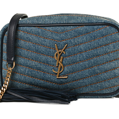 Saint Laurent Denim Matelasse Monogram Mini Lou Camera Bag California Blue 8 of 12