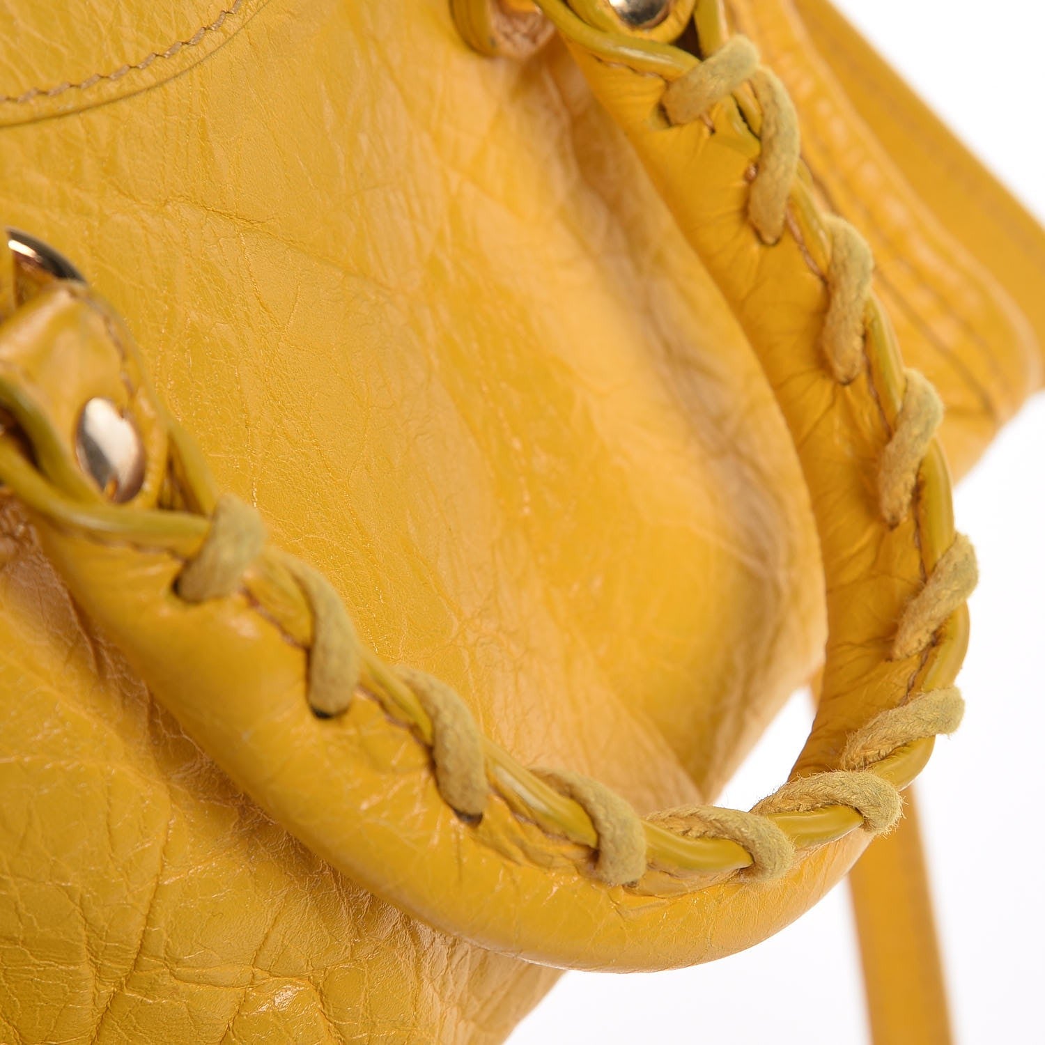 Balenciaga Agneau Classic Gold Hardware Nano City Jaune Epi 13 of 16