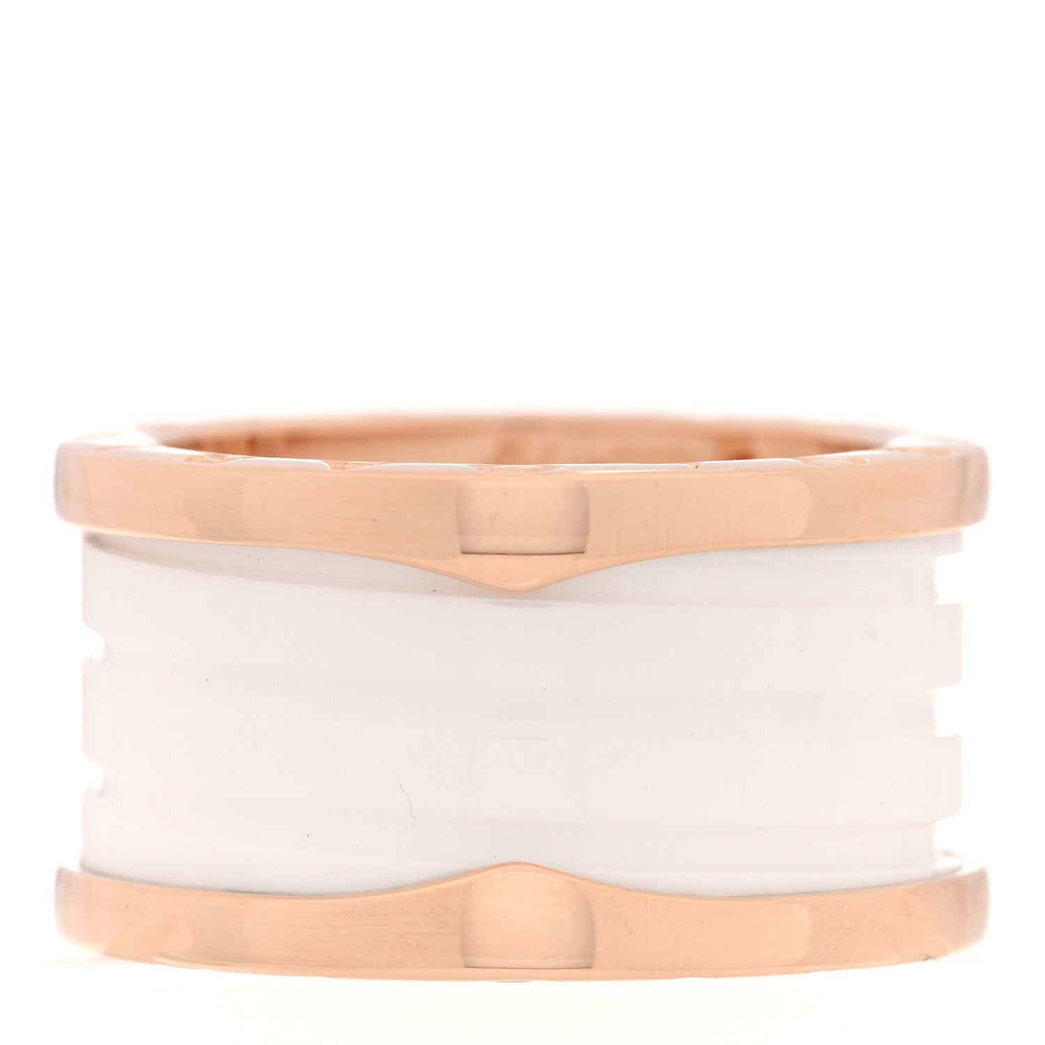 Bulgari 18K Rose Gold White Ceramic B.Zero1 Four-Band Ring 54 6.75 3 of 5
