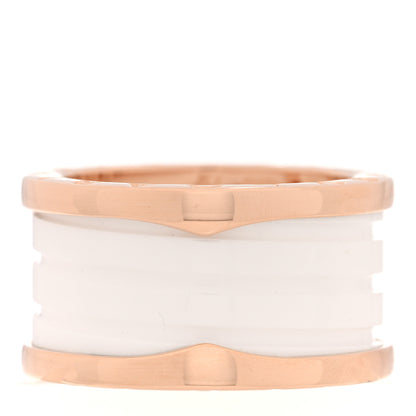 Bulgari 18K Rose Gold White Ceramic B.Zero1 Four-Band Ring 54 6.75 3 of 5