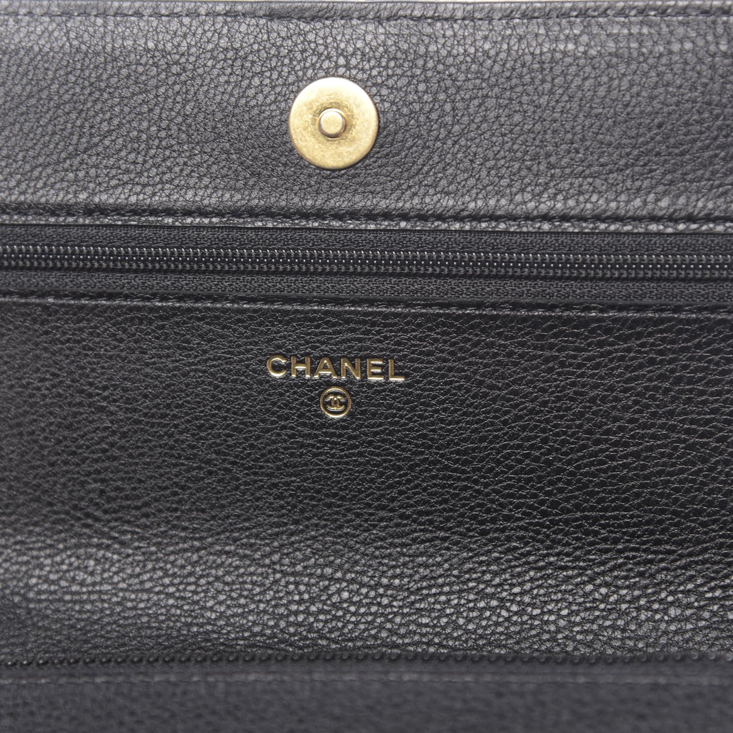 Chanel Calfskin Crochet 19 Wallet On Chain WOC Black 6 of 13