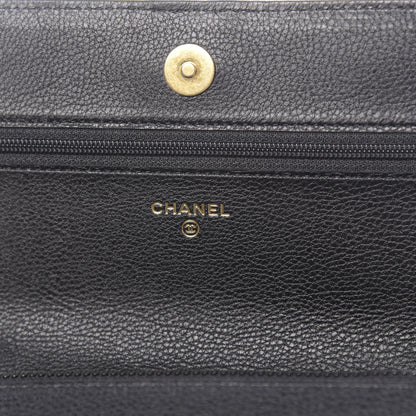 Chanel Calfskin Crochet 19 Wallet On Chain WOC Black 6 of 13