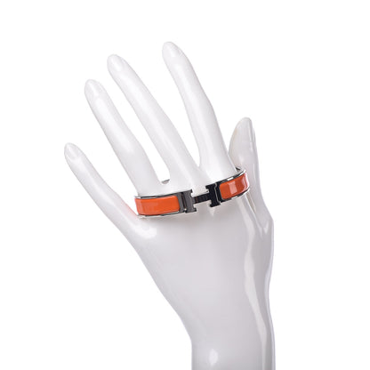Hermes Enamel Narrow Clic Clac H Bracelet PM Orange 2 of 6